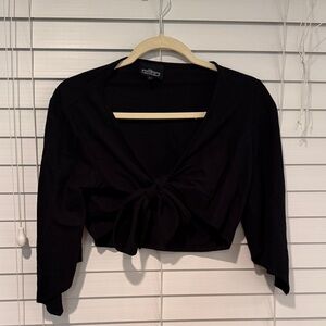 Angie Black Women's TIE crop Top